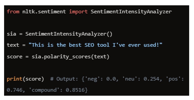 Sentiment analysis in NLP and semantic SEO using python